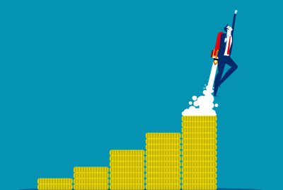 Development and success. Concept business successful vector illustration, Financial and Saving Money